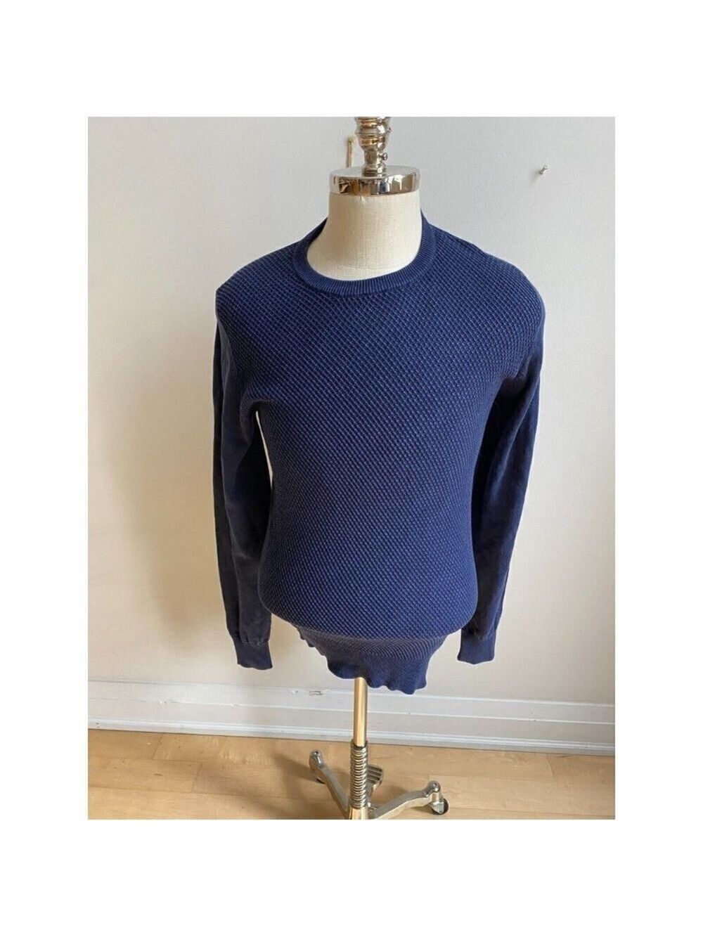 Soul of London Mens blue waffle knit front sweater BNWOT NEW